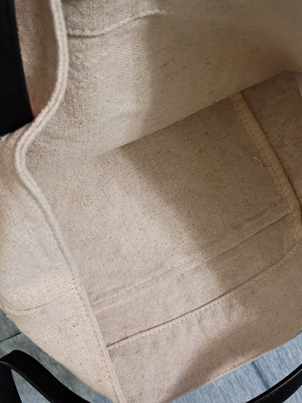 Canvas Tote Bag with Cactus Print - Natural